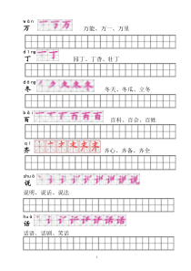 一年级语文下册生字描红(笔顺、音、词)练习-(1)