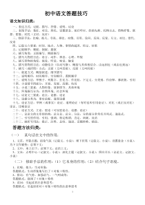 语文答题技巧大全