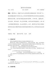 遗传算法实验报告