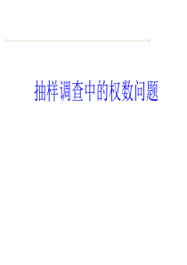权数问题处理方法和技术