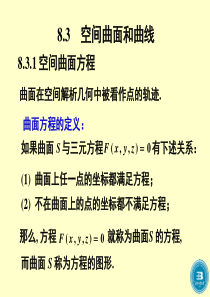 高等数学 空间曲面和曲线