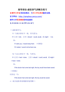 高考语法-虚拟语气讲解及练习