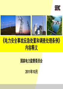《电力安全事故应急处置和调查处理条例》内容释义