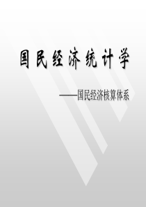 《统计学》第八章国民经济核算体系