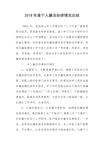 2018年度个人廉洁自律情况总结