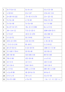 100道五年级数学解方程