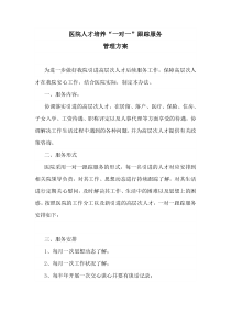 高层次人才一对一跟踪服务方案