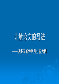 计量论文的写法