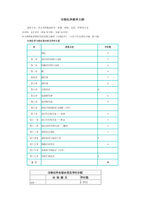 生物化学本科理论教学大纲(人卫六版)