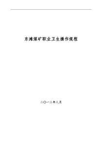东滩煤矿职业卫生操作规程