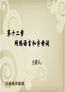 12 网络语言和字母词