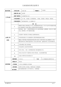 行政部所有岗位说明书