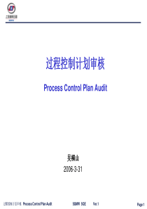 PCPA过程控制计划审核