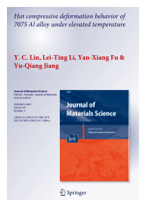 Hot compressive deformation behavior of 7075 Al al
