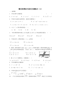 专题---整式乘法与因式分解练习题