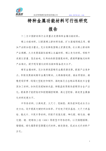 特种金属功能材料可行性研究报告