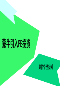 蒙牛引入pe投资案例分析