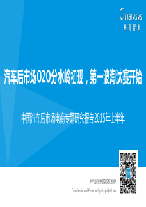 中国汽车后市场电商专题研究报告2015年上半年