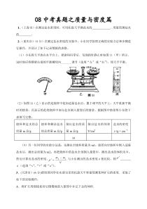 物理中考真题之质量与密度篇