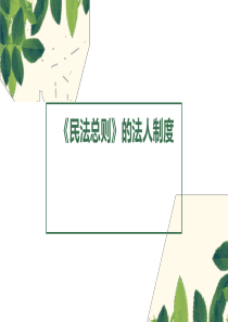 《民法总则》的法人制度