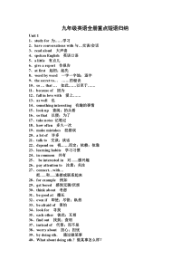 GO-for-it.新版九年级英语全册重点短语归纳