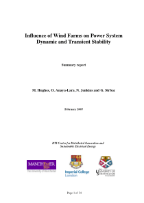 Influence of Wind Farms on Power System Dynamic an
