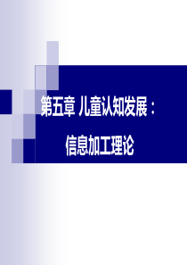 8第五章信息加工理论