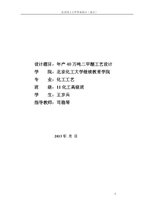 年产40万吨二甲醚工艺设计 8(2) 2