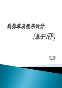 VFP-基础知识(第一章)