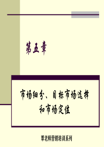 第五章 市场细分、目标市场选择和市场定位