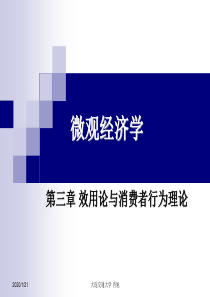 微观经济学 第三章 效用论与消费者行为理论