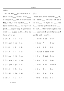 新目标英语七年级(上册)完形填空专项训练