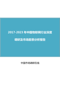 中国物联网行业调研报告