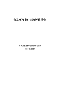 33突发环境事件风险评估报告