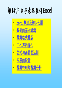 第14,15,16,17 电子表格软件Excel