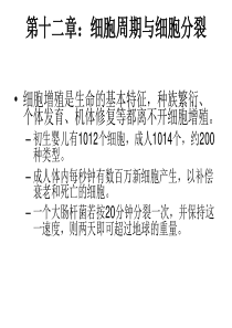 细胞周期与细胞分裂