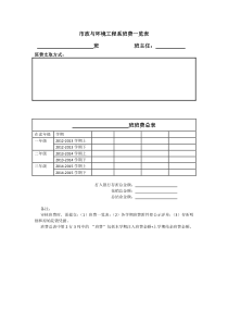 班费表格式