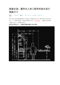 装修必读：最符合人体工程学的室内设计规格尺寸