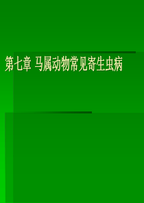 马属动物常见寄生虫病