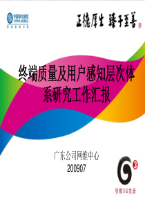 终端质量及用户感知层次体系研究工作-1(广东)