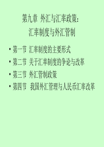 第九章 外汇与汇率政策： 汇率制度与外汇管制
