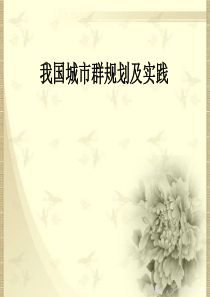 我国城市群规划及实践