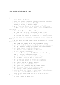 英文期刊缩写与全称对照(J)