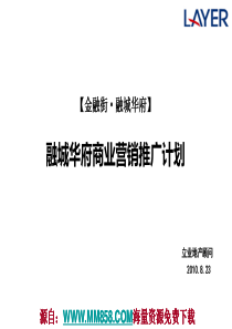 2010融城华府商业营销推广计划定