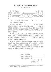关于无拖欠民工工资情况的承诺书