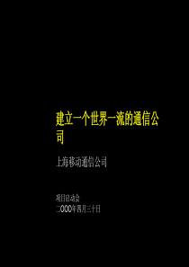 麦肯锡—上海移动—建立一个世界一流的通信公司 - 项目启动会