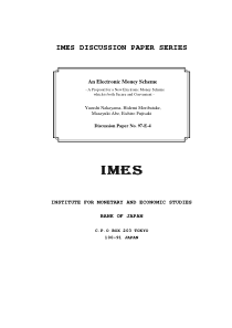 Economic Studies. An Electronic Money Scheme- A Pr