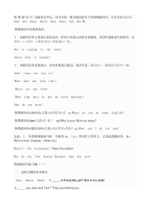 一般疑问句和特殊疑问句 讲解及练习