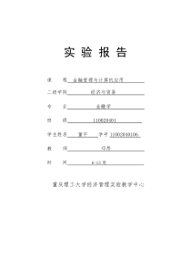 金融管理与计算机应用实验报告董平+11002040106