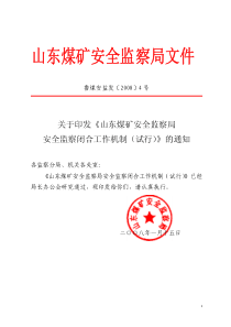山东煤矿安全监察局文件